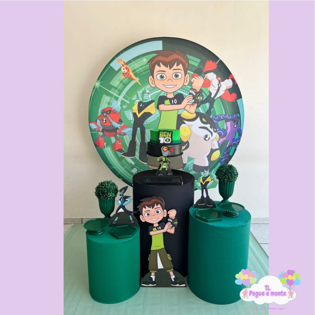 D-Kit Prata Cilindro Ben 10 Aliens - Tl pegue e monte 