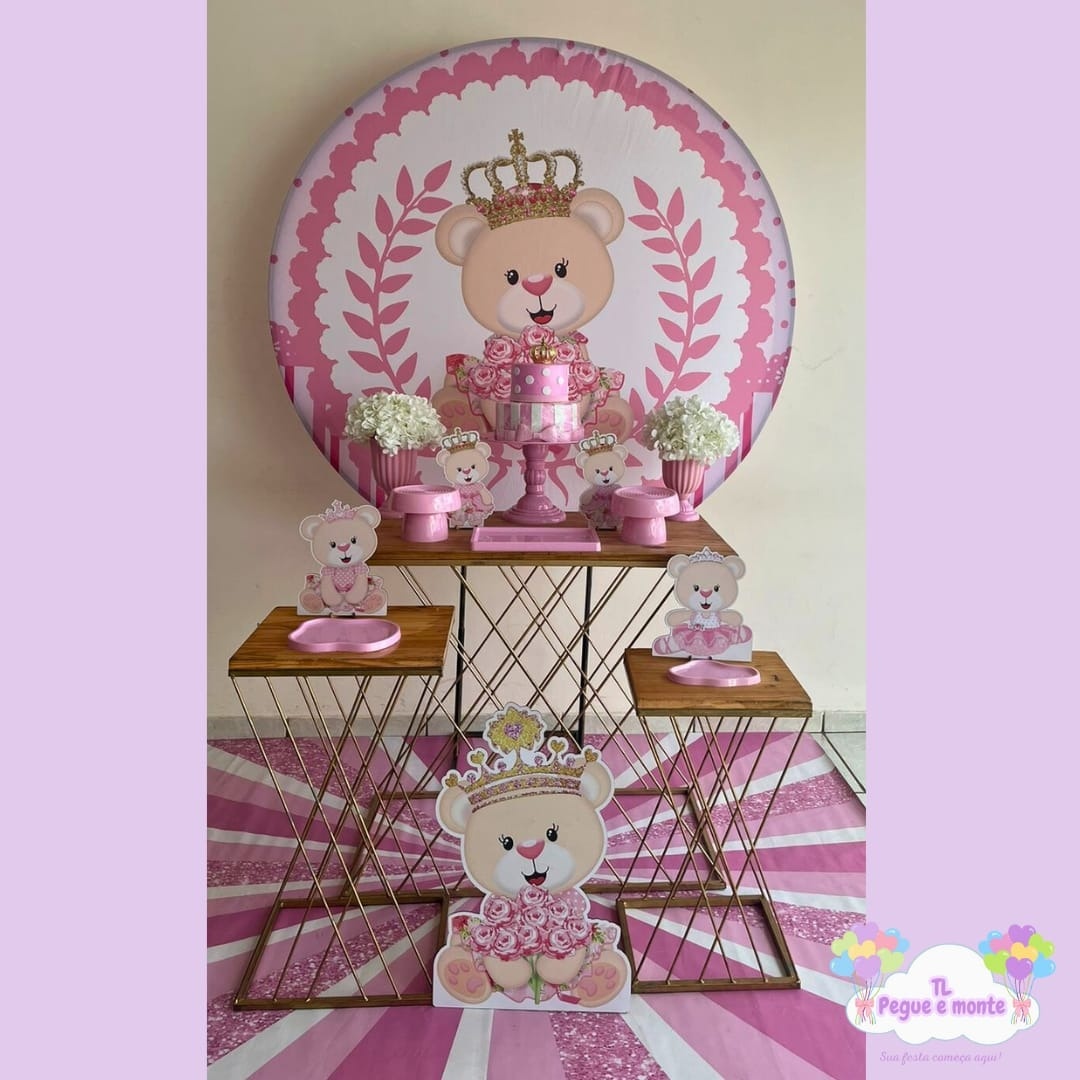 D-Kit Prata Mesa Ursa Realeza - Tl pegue e monte 