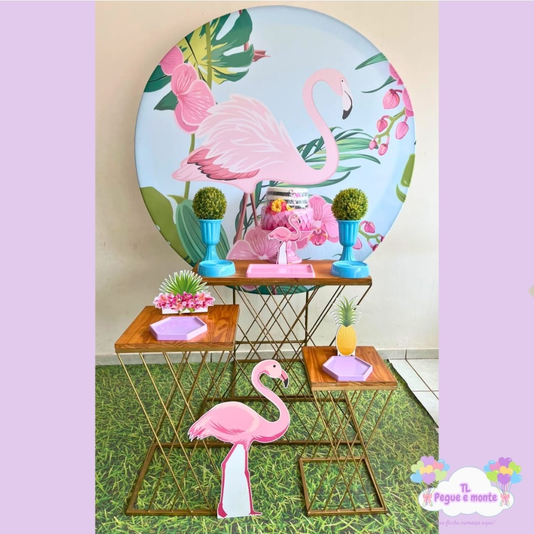 D-Kit Prata Mesa Flamingo - Tl pegue e monte 