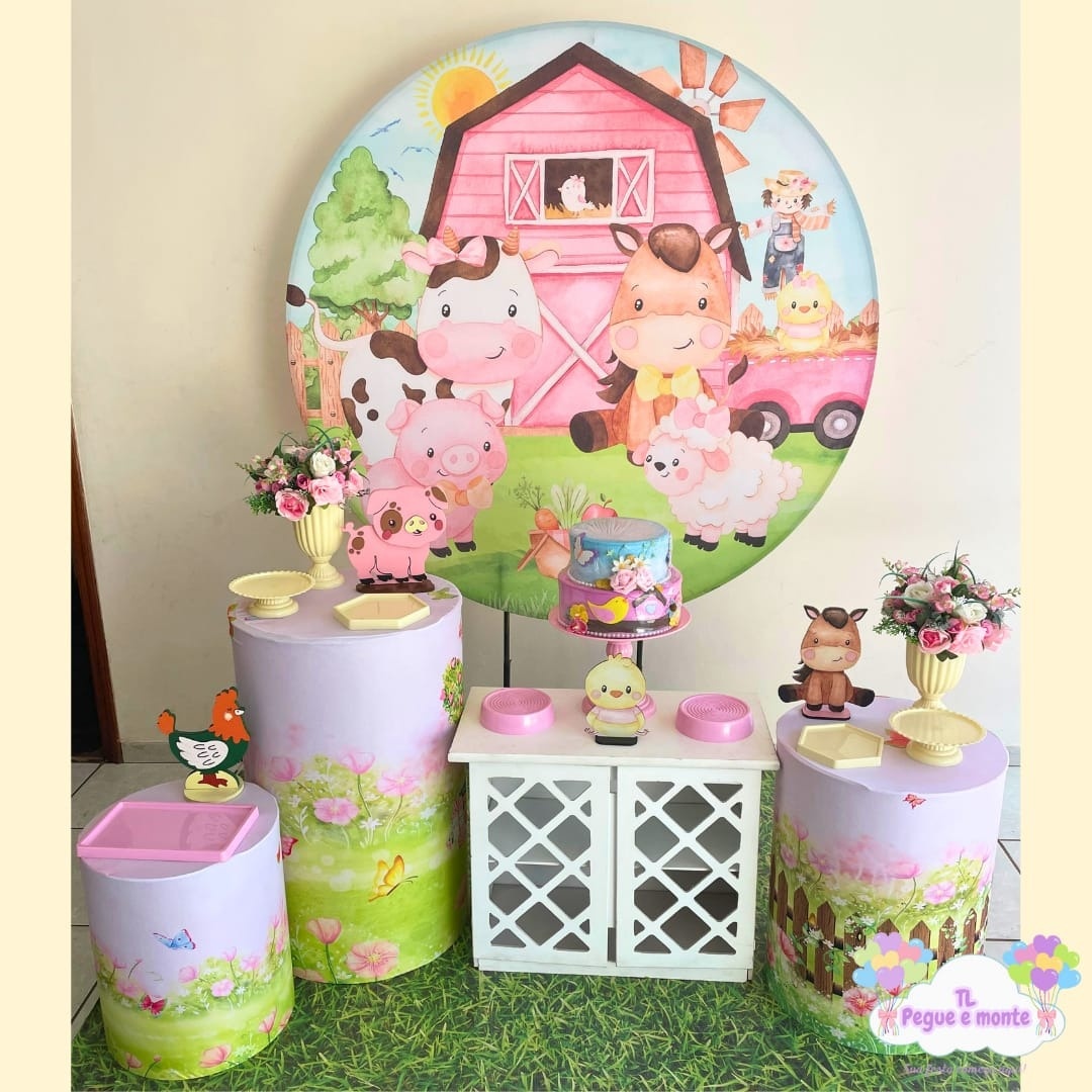 C-Kit Ouro Fazendinha Menina - Tl pegue e monte 