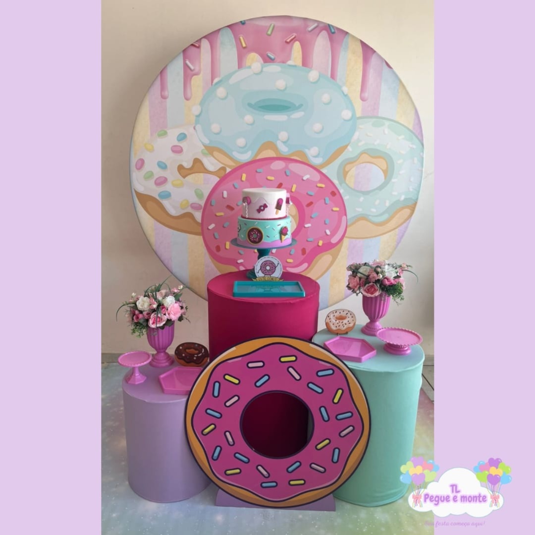 D-Kit Prata Cilindro Donuts - Tl pegue e monte 