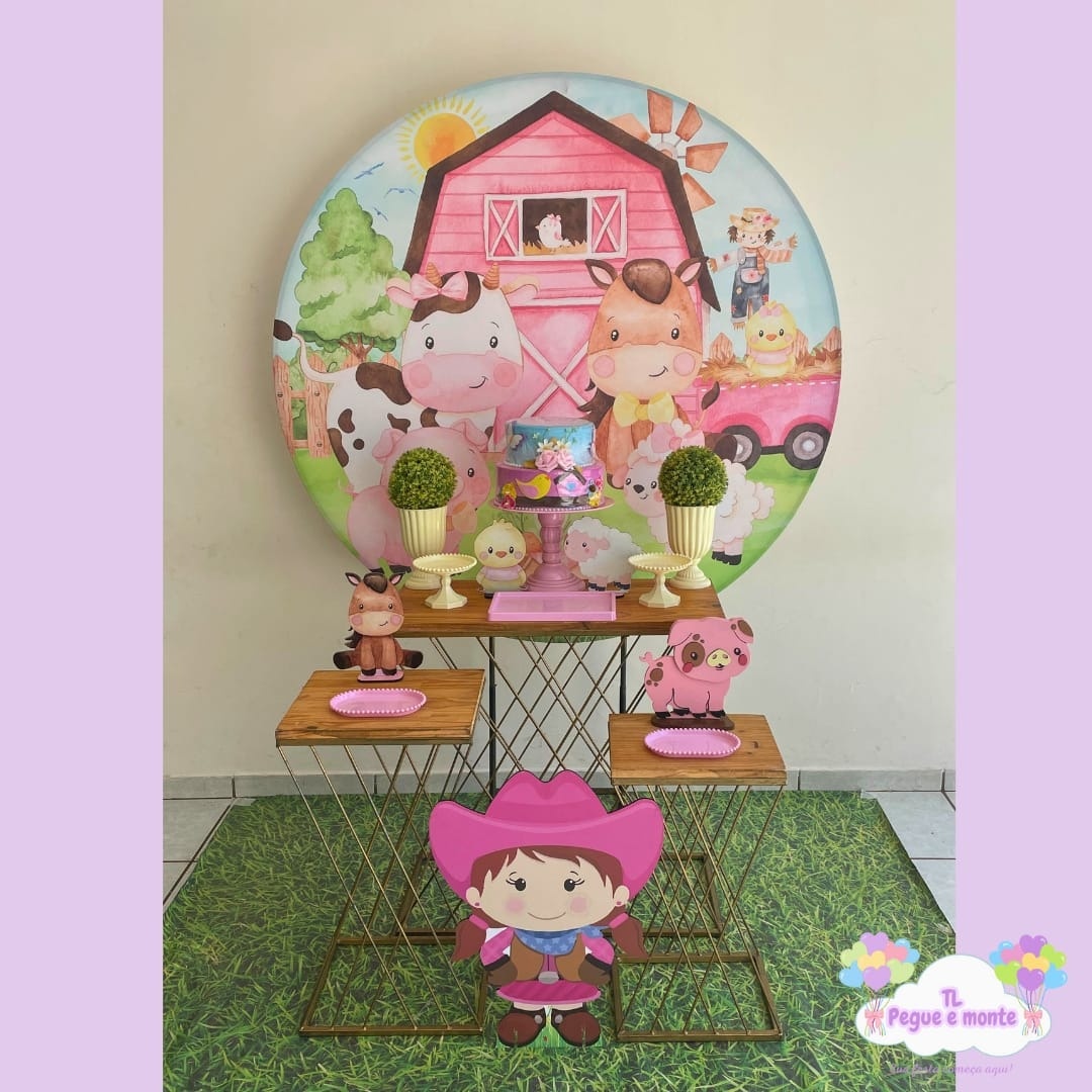 D-Kit Prata Mesa Fazendinha Menina - Tl pegue e monte 