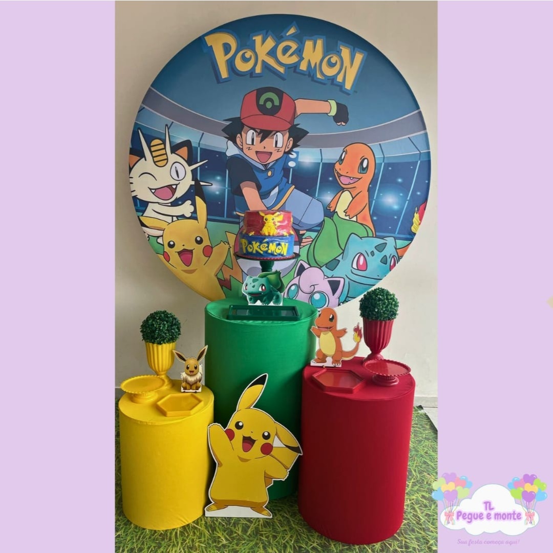 D-Kit Prata Cilindro Pokemon 1 - Tl pegue e monte 