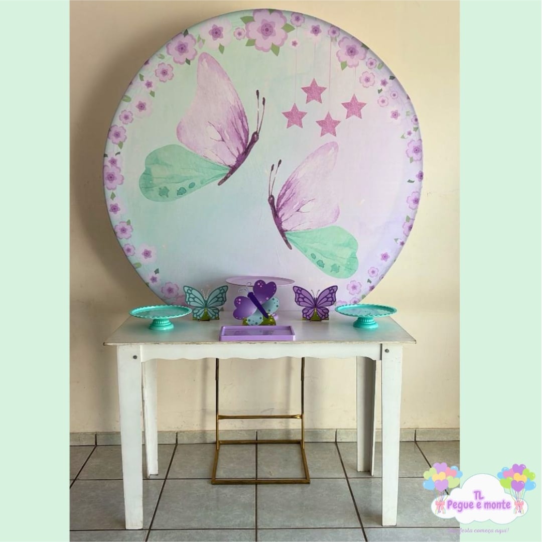 E-Kit Basico Borboleta Lilas E Verde Agua - Tl pegue e monte 