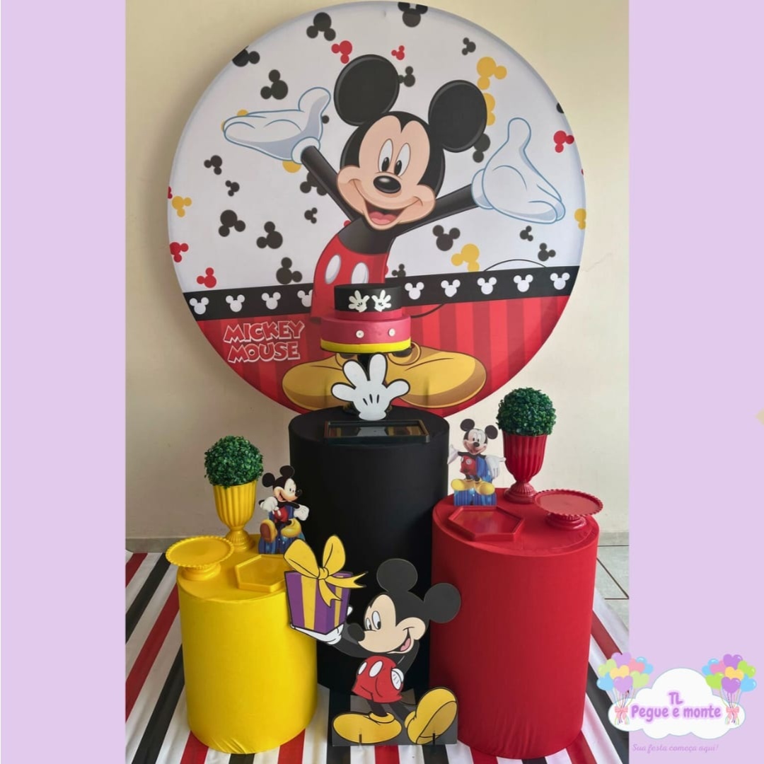 D-Kit Prata Cilindro Mickey - Tl pegue e monte 