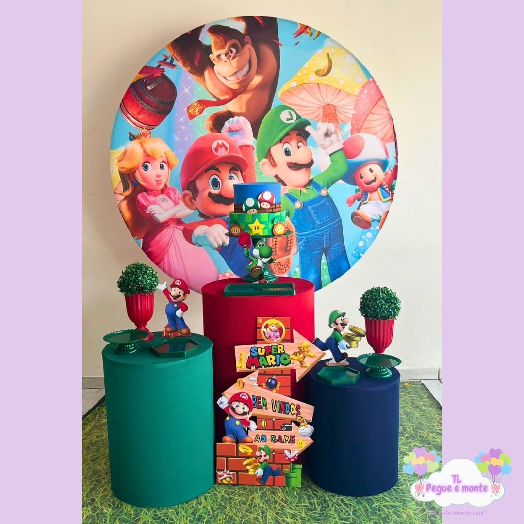 D-Kit Prata Cilindro Super Mario  - Tl pegue e monte 