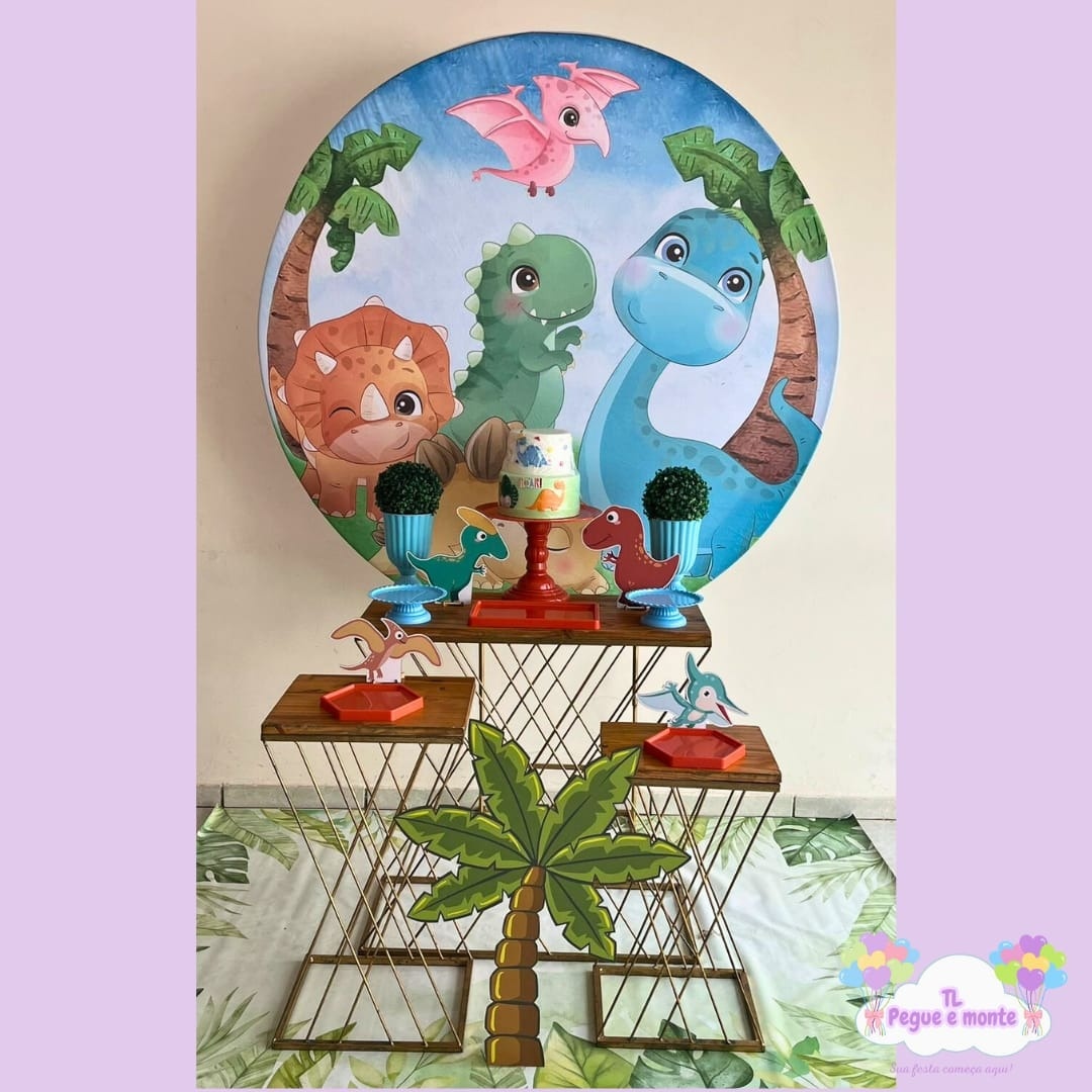 D-Kit Prata Mesa Dino Baby  Coqueiro - Tl pegue e monte 