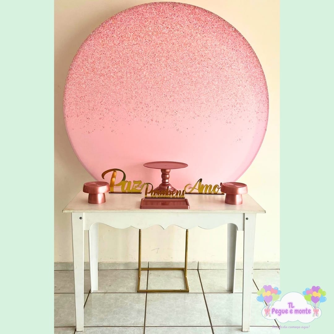 E-Kit Basico Rosa Com Glitter Rosa - Tl pegue e monte 