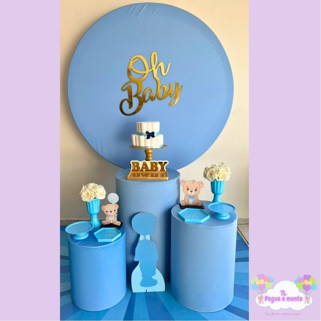 D-Kit Prata Cilindro Oh Baby Azul - Tl pegue e monte 