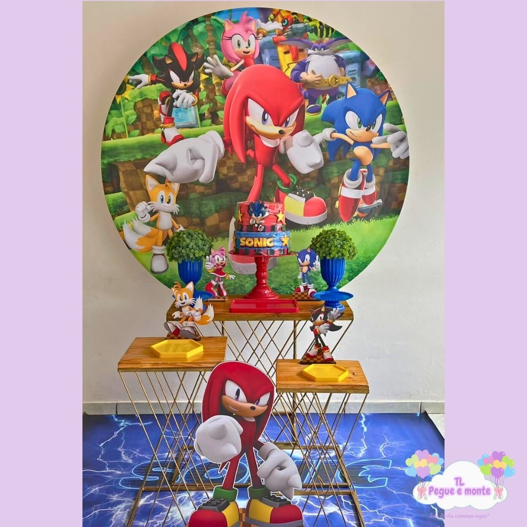 D-Kit Prata Mesa Turma Do Sonic - Tl pegue e monte 