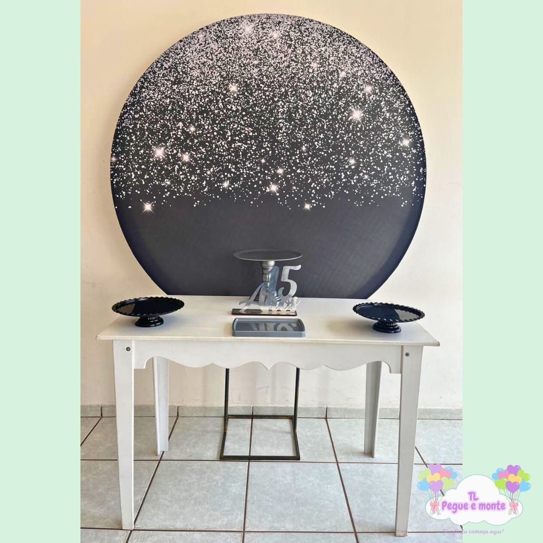 E-Kit Basico Preto Com Glitter Prata - Tl pegue e monte 