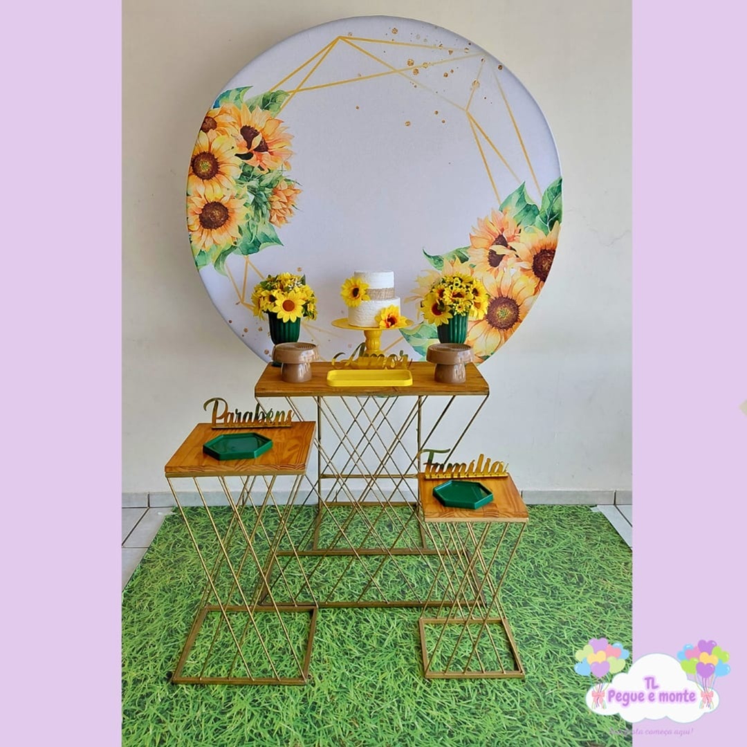 D-Kit Prata Mesa Girassol - Tl pegue e monte 