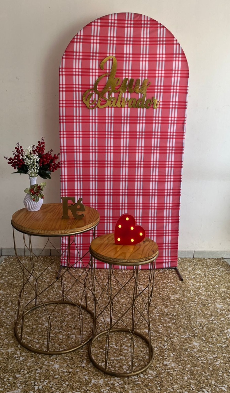 A- Composição Natal Xadrez Vermelho Jesus O Salvador - Tl pegue e monte 