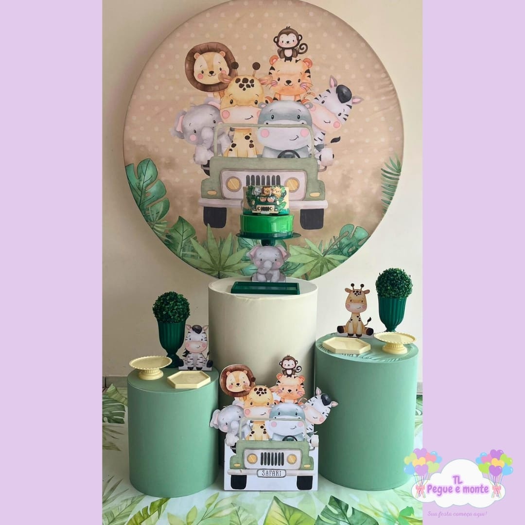 D-Kit Prata Cilindro Safari Bolinha - Tl pegue e monte 