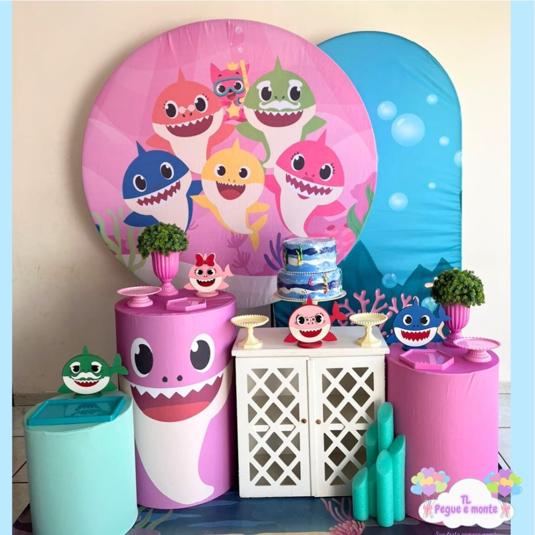 B-Kit Diamante Baby Shark Rosa - Tl pegue e monte 