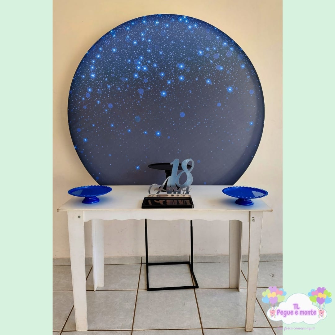 E-Kit Basico Preto Com Glitter Azul - Tl pegue e monte 