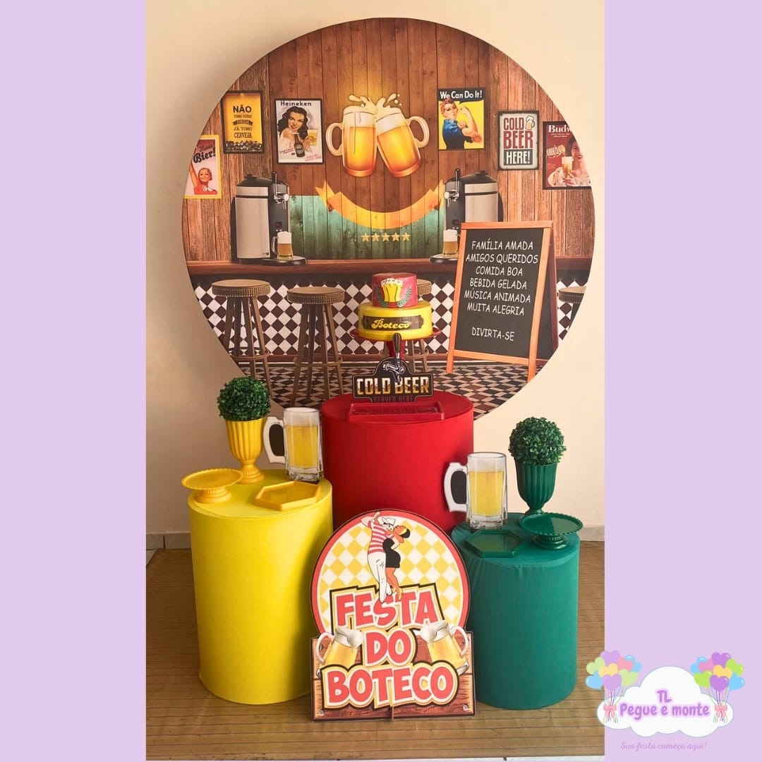 D-Kit Prata Cilindro Boteco  - Tl pegue e monte 