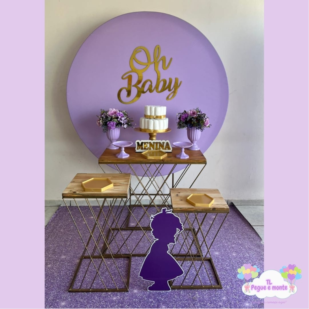 D-Kit Prata Mesa Oh Baby Lilas - Tl pegue e monte 
