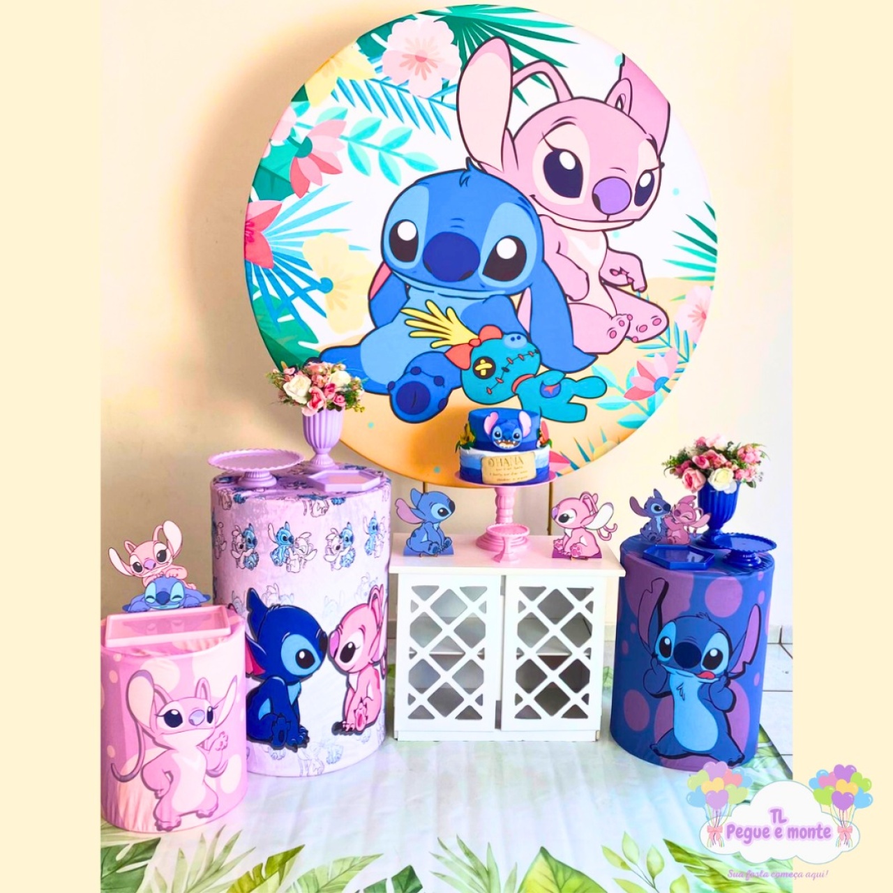 C-Kit Ouro Stitch E Angel - Tl pegue e monte 