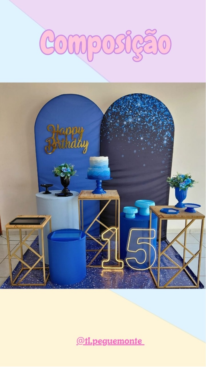 A- Composição Preto Com Glitter Azul - Tl pegue e monte 