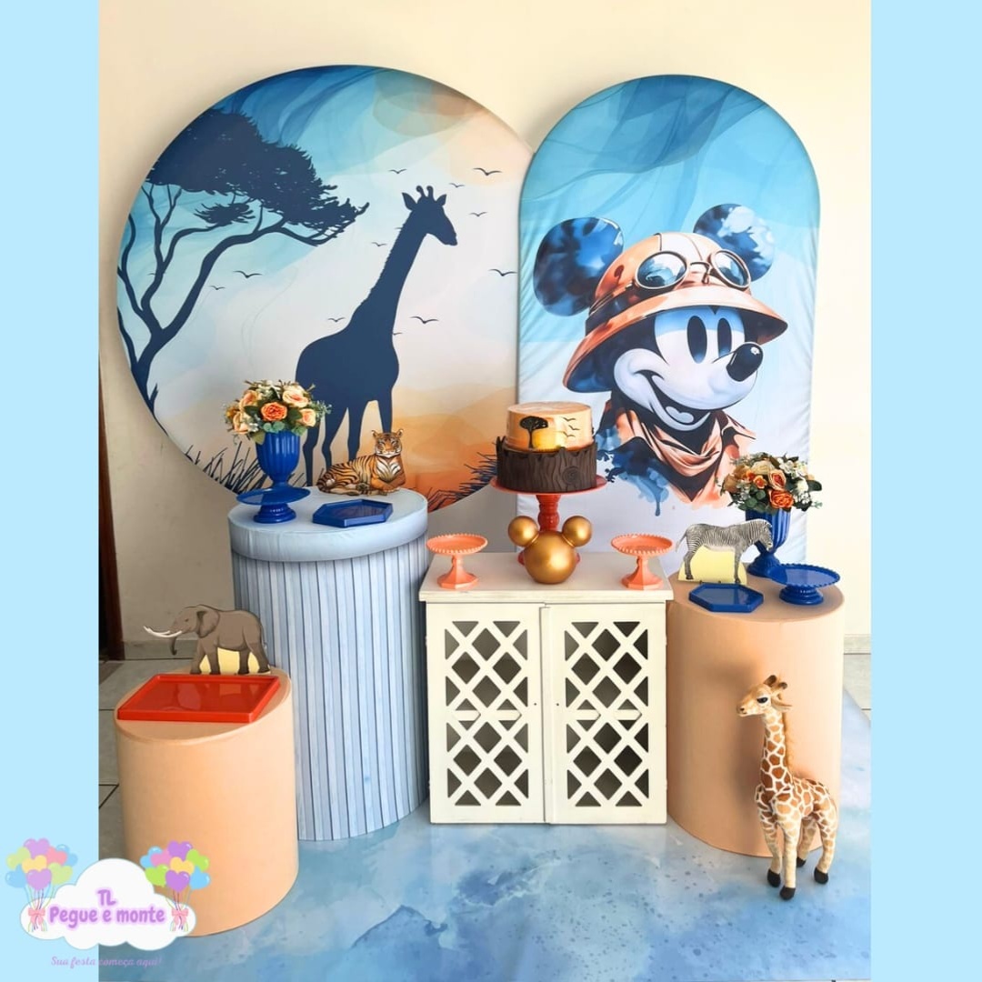 B-Kit Diamante Safari Azul Mickey - Tl pegue e monte 