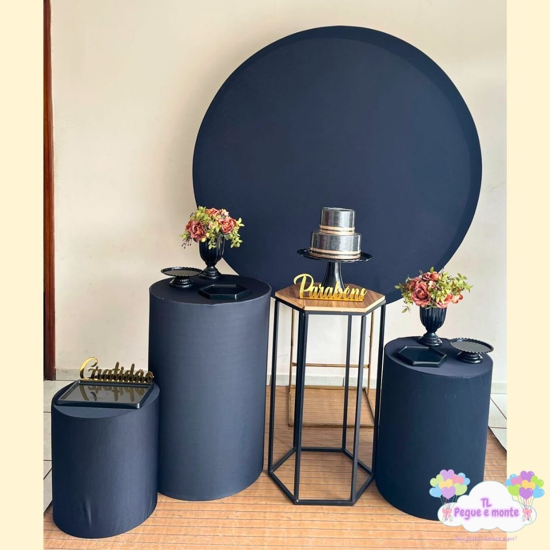 C-Kit Ouro Painel Preto Liso - Tl pegue e monte 