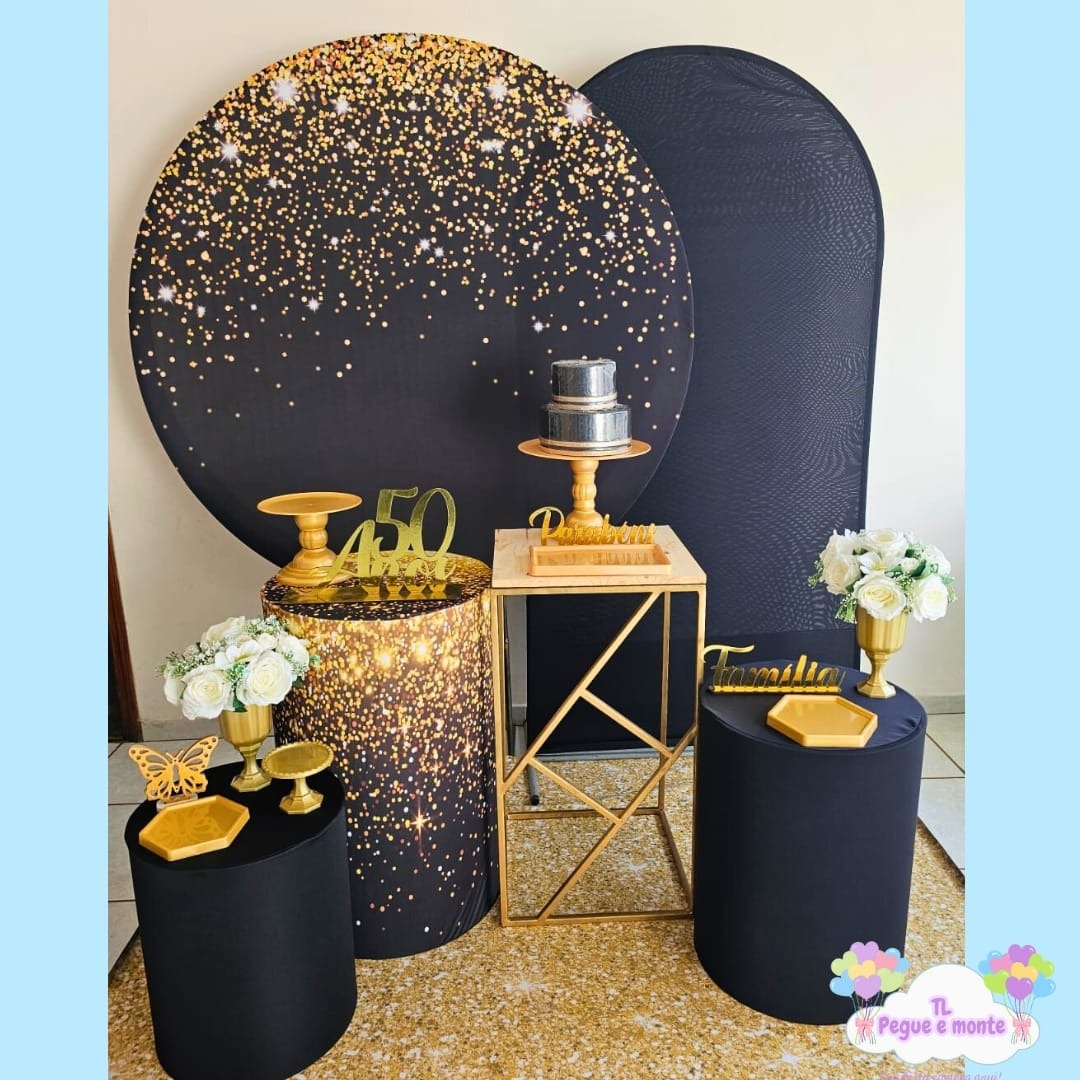B-Kit Diamante Preto Com Glitter Dourado - Tl pegue e monte 