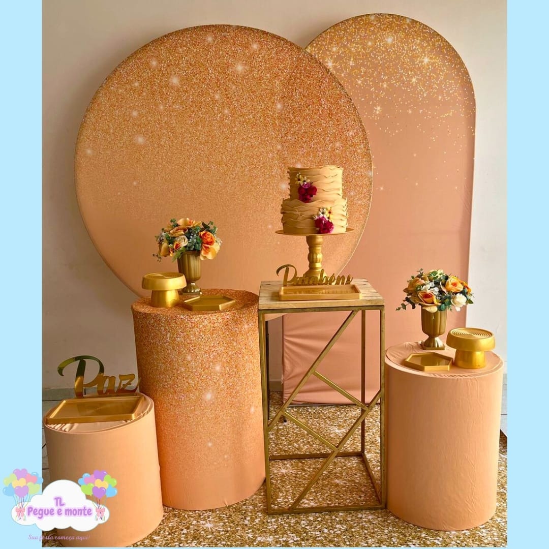 B-Kit Diamante Pessego Com Glitter  - Tl pegue e monte 