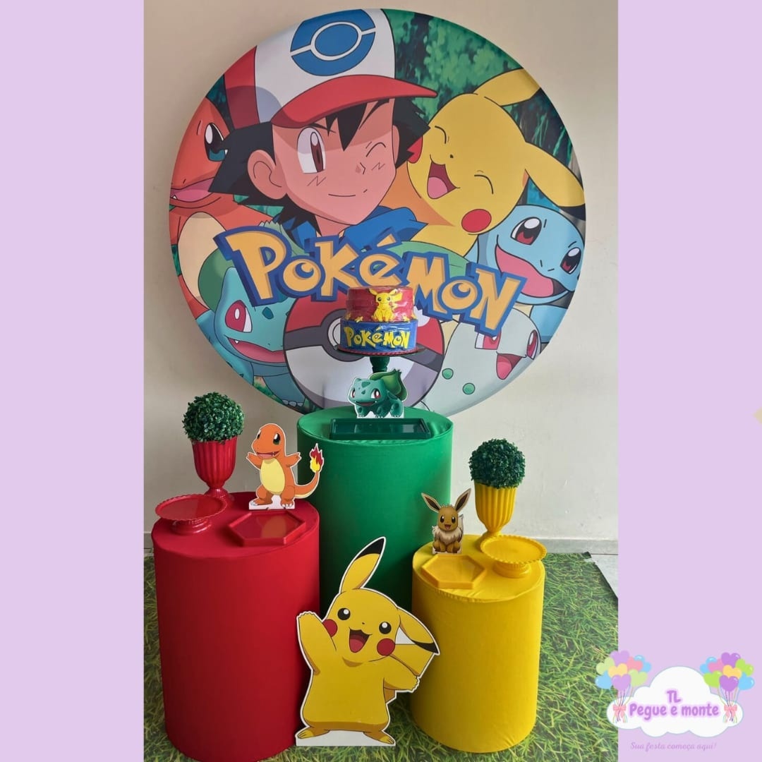 D-Kit Prata Cilindro Pokemon 3 - Tl pegue e monte 