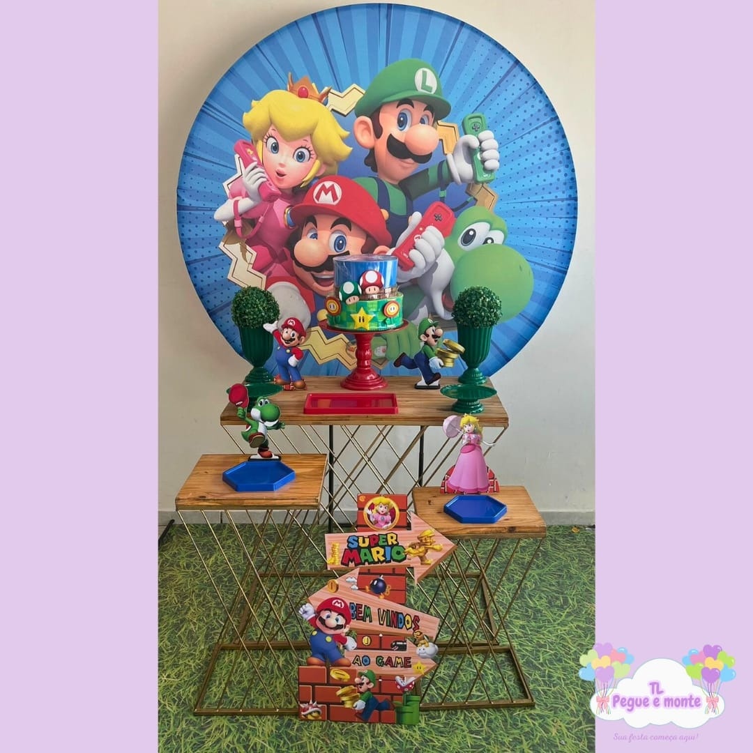 D-Kit Prata Mesa Super Mario Azul - Tl pegue e monte 