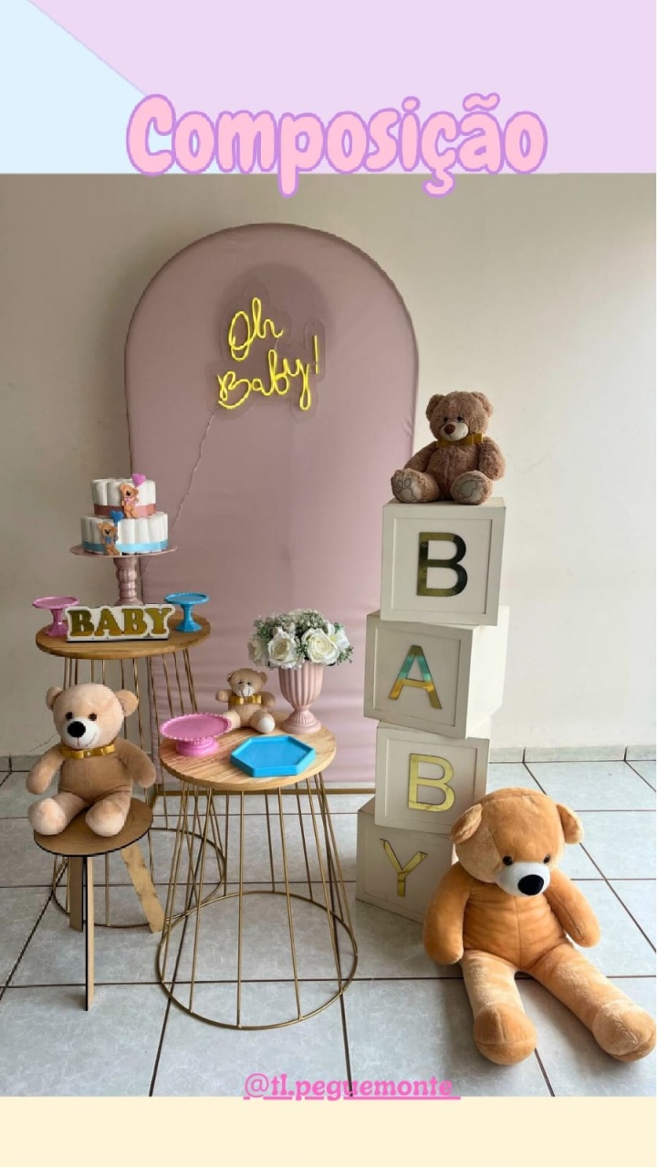 A- Composição Oh Baby Bege Rosa E Azul - Tl pegue e monte 