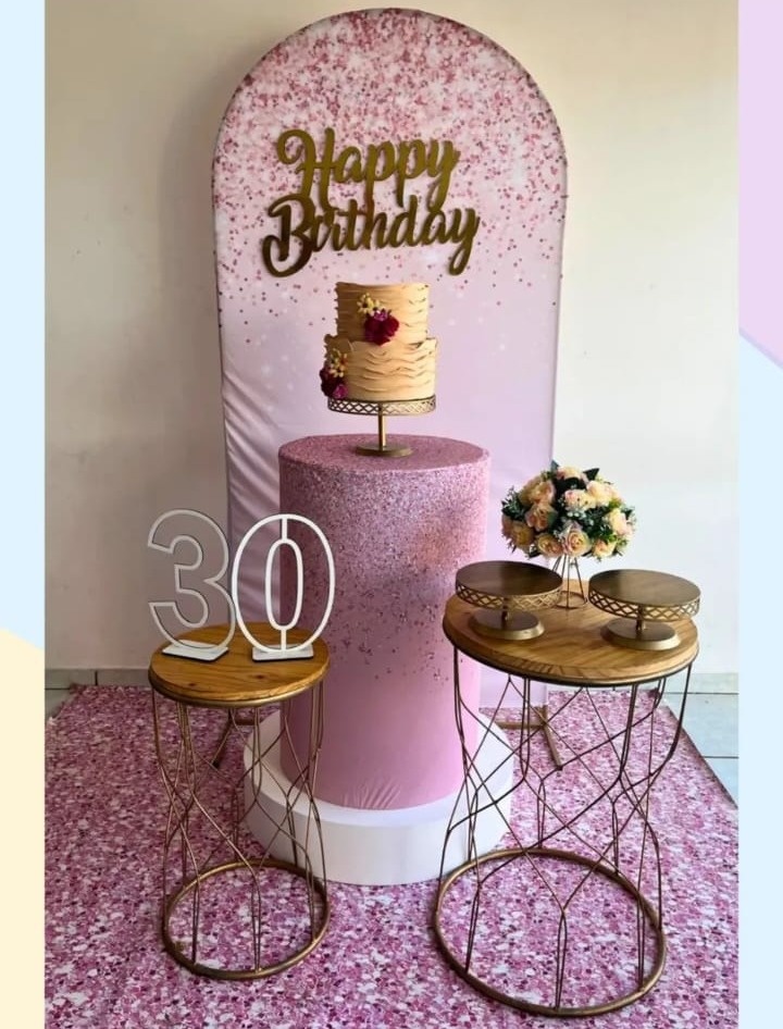 A- Composição Rosa Glitter Romano (De Repente 30) - Tl pegue e monte 