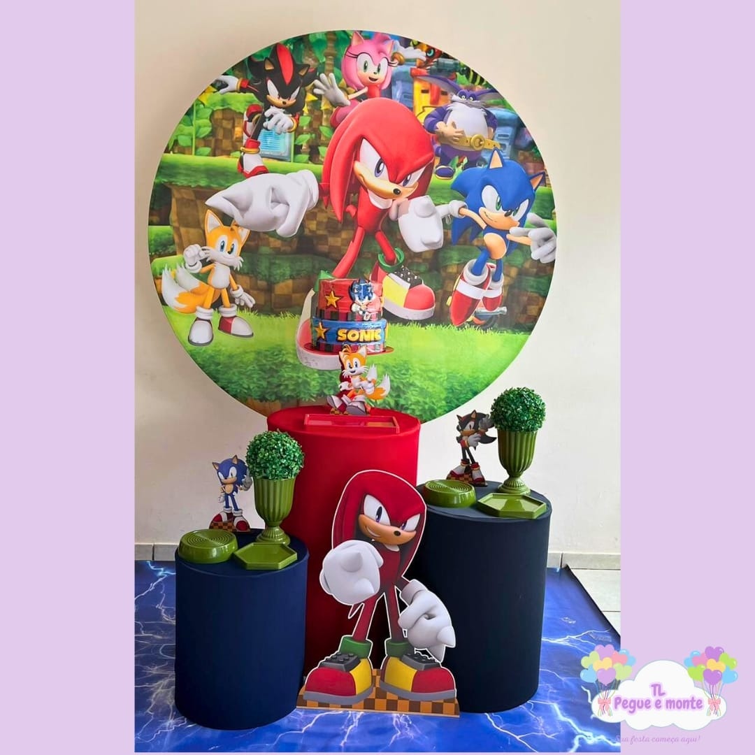 D-Kit Prata Cilindro Turma Do Sonic - Tl pegue e monte 