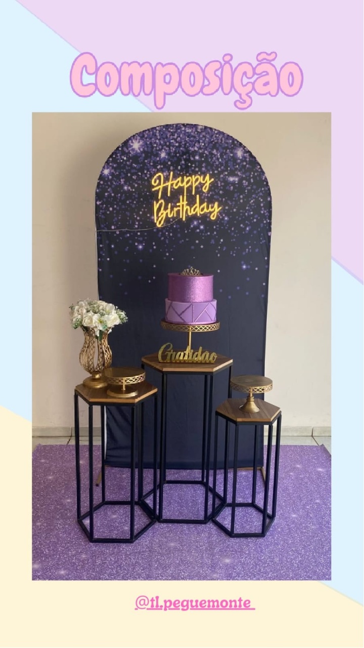 A-Composição Preto Com Glitter Roxo  - Tl pegue e monte 