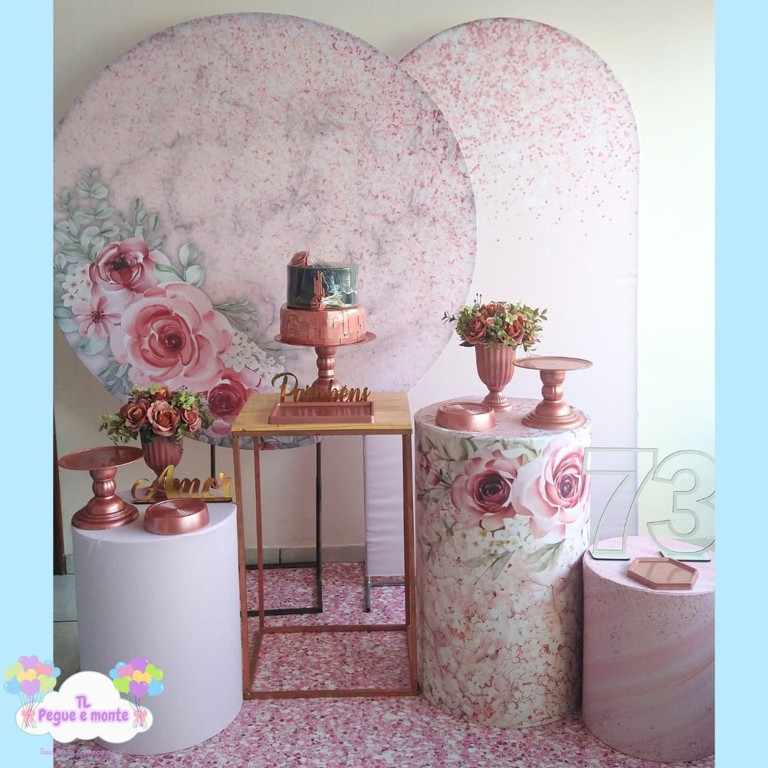 B-Kit Diamante Floral Rosa Com Glitter  - Tl pegue e monte 