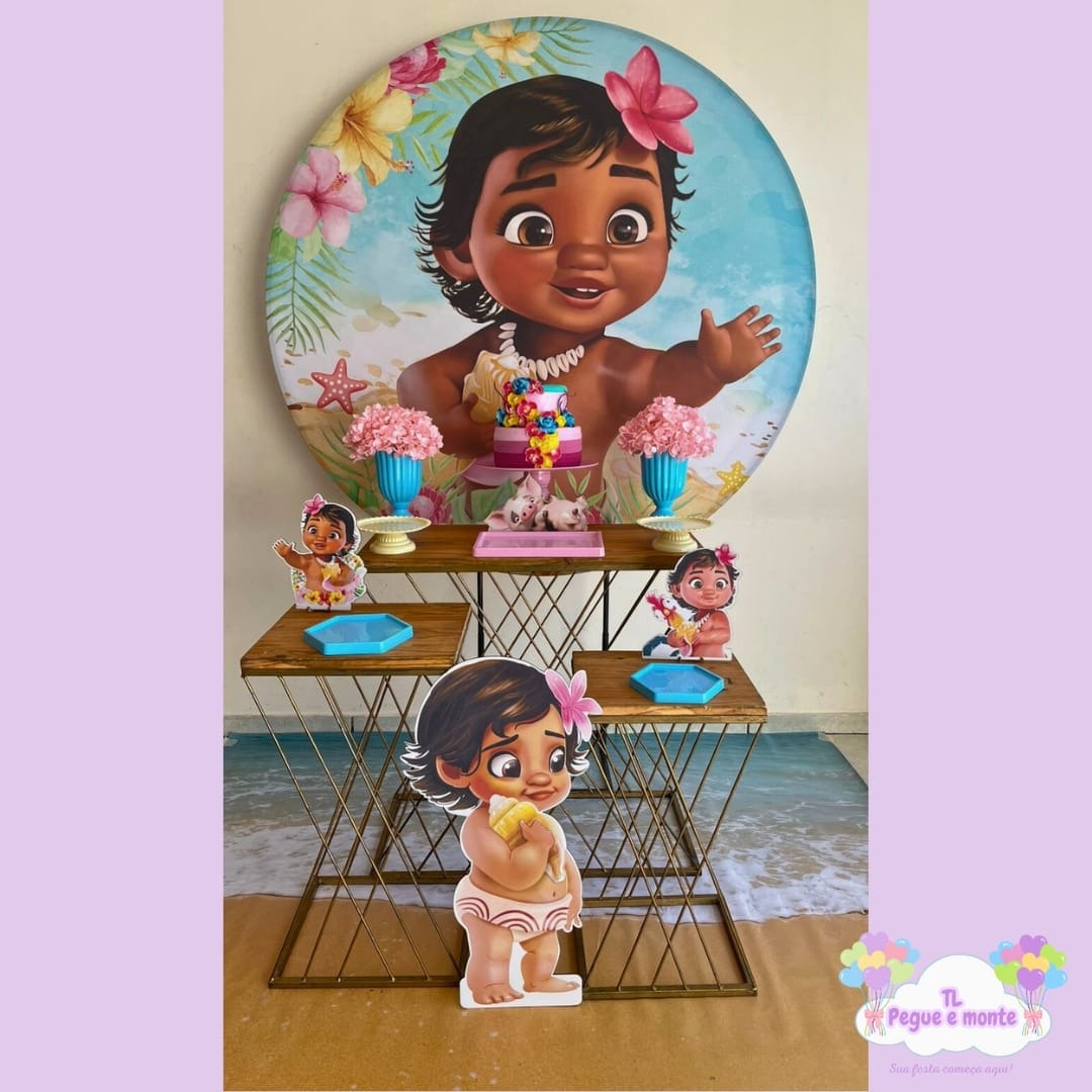 D-Kit Prata Mesa Moana Baby  - Tl pegue e monte 
