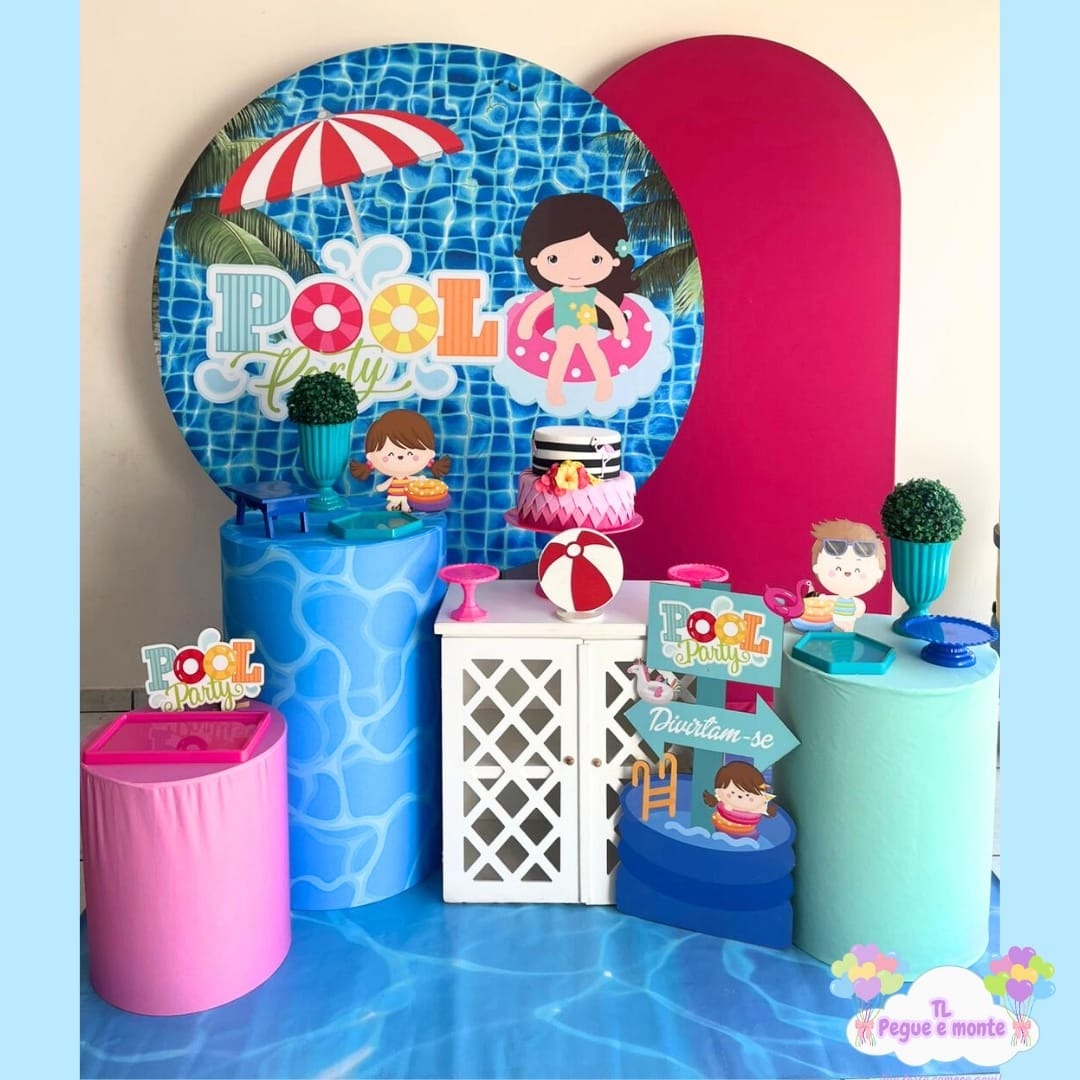 B-Kit Diamante Pool Party Infantil - Tl pegue e monte 
