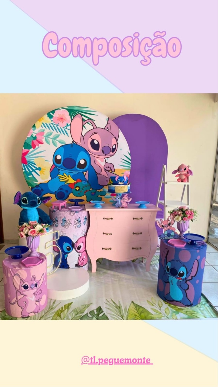 A- Composição Stitch E Angel  - Tl pegue e monte 