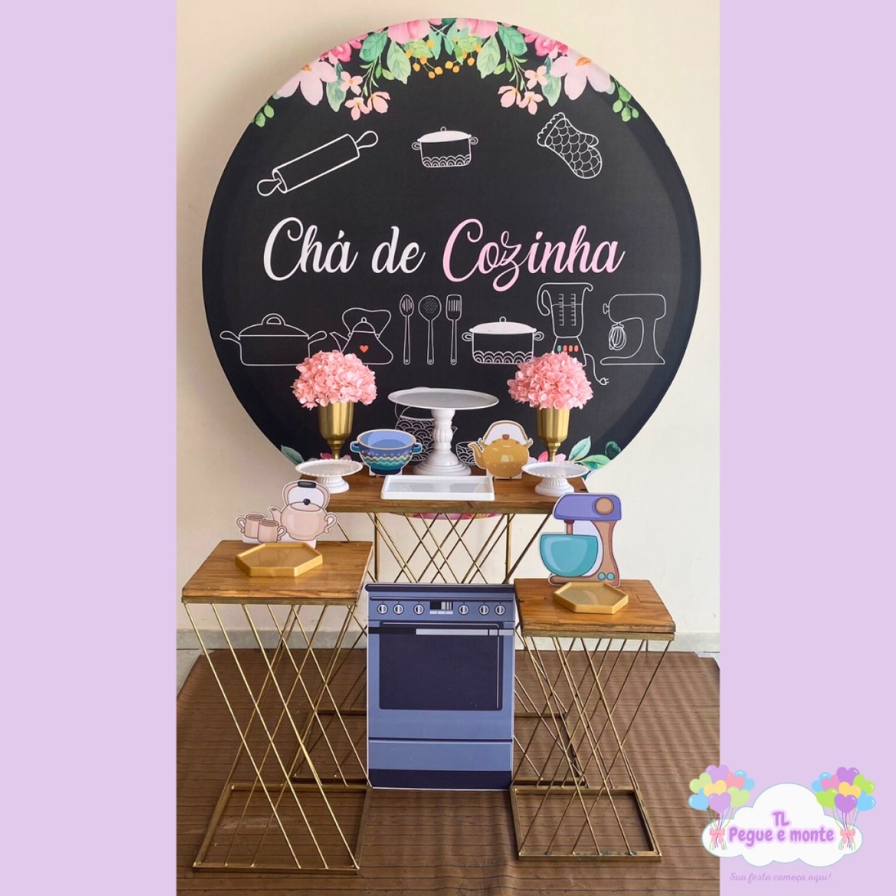 D-Kit Prata Mesa Chá de Cozinha - Tl pegue e monte 