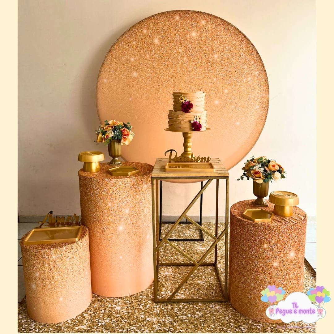 C-Kit Ouro Pessego Com Glitter - Tl pegue e monte 