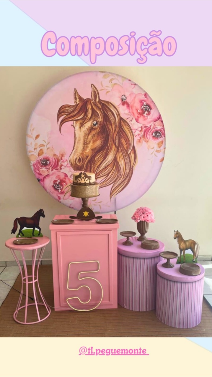 A- Composição Cavalo Rosa - Tl pegue e monte 