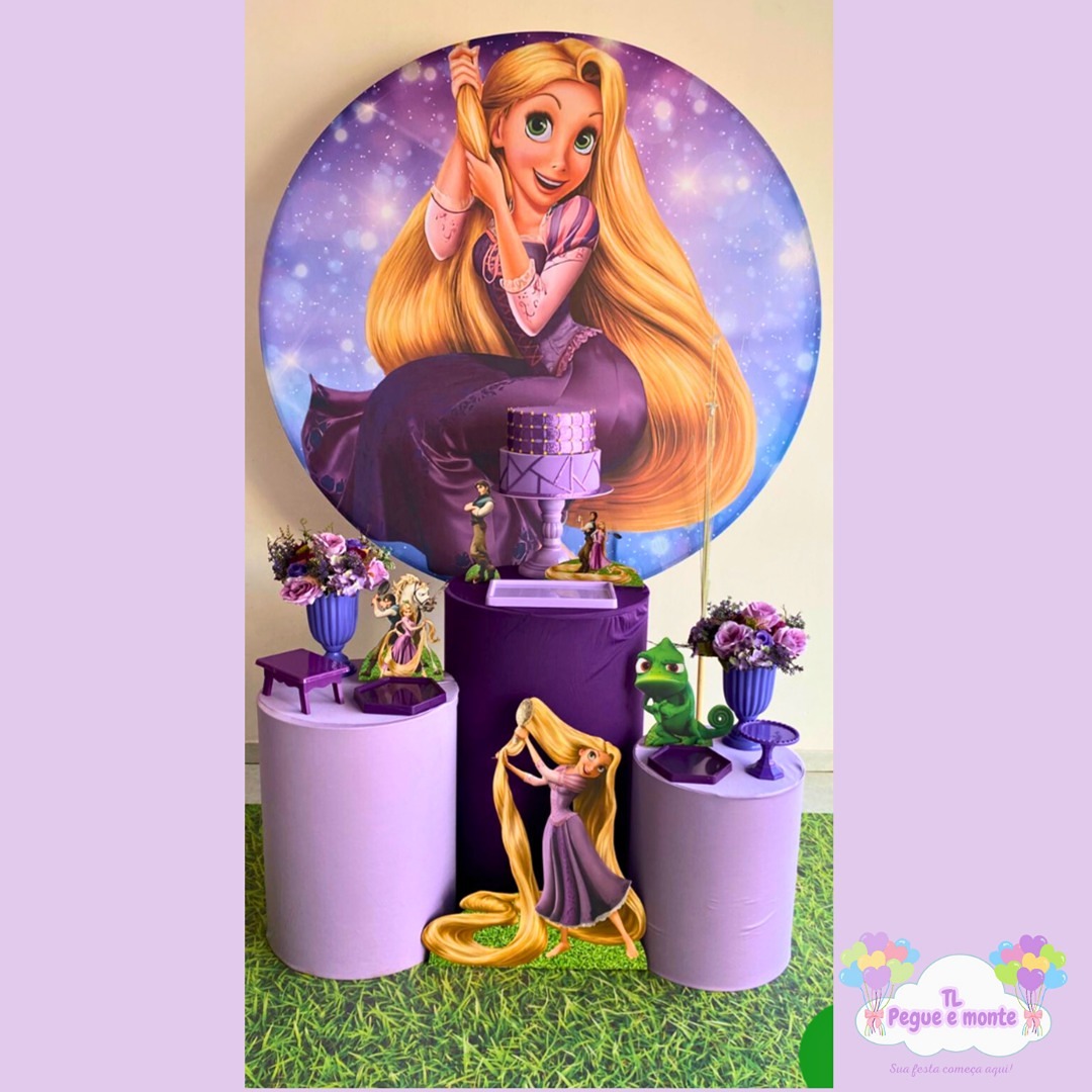 D-Kit Prata Cilindro Rapunzel  - Tl pegue e monte 