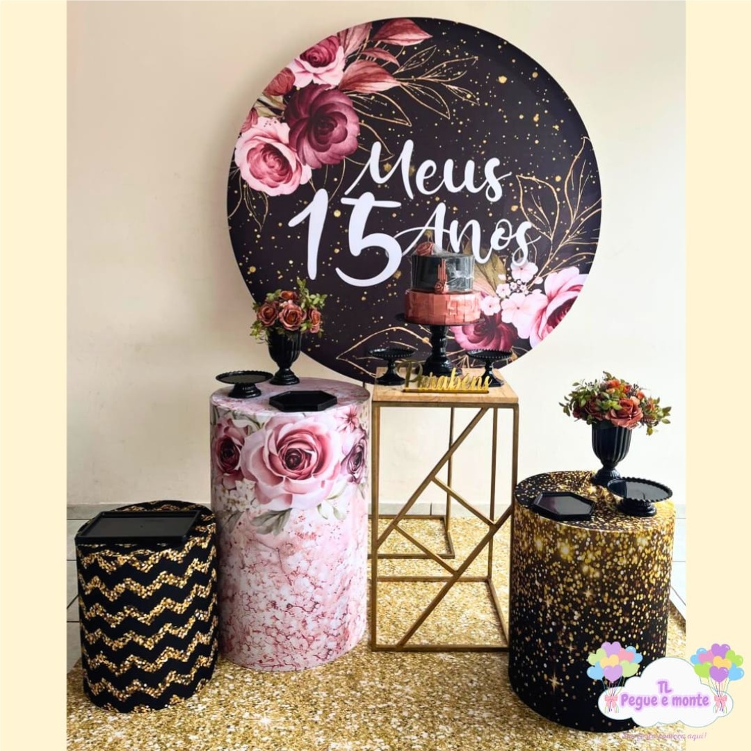 C-Kit Ouro Meus 15 Anos - Tl pegue e monte 