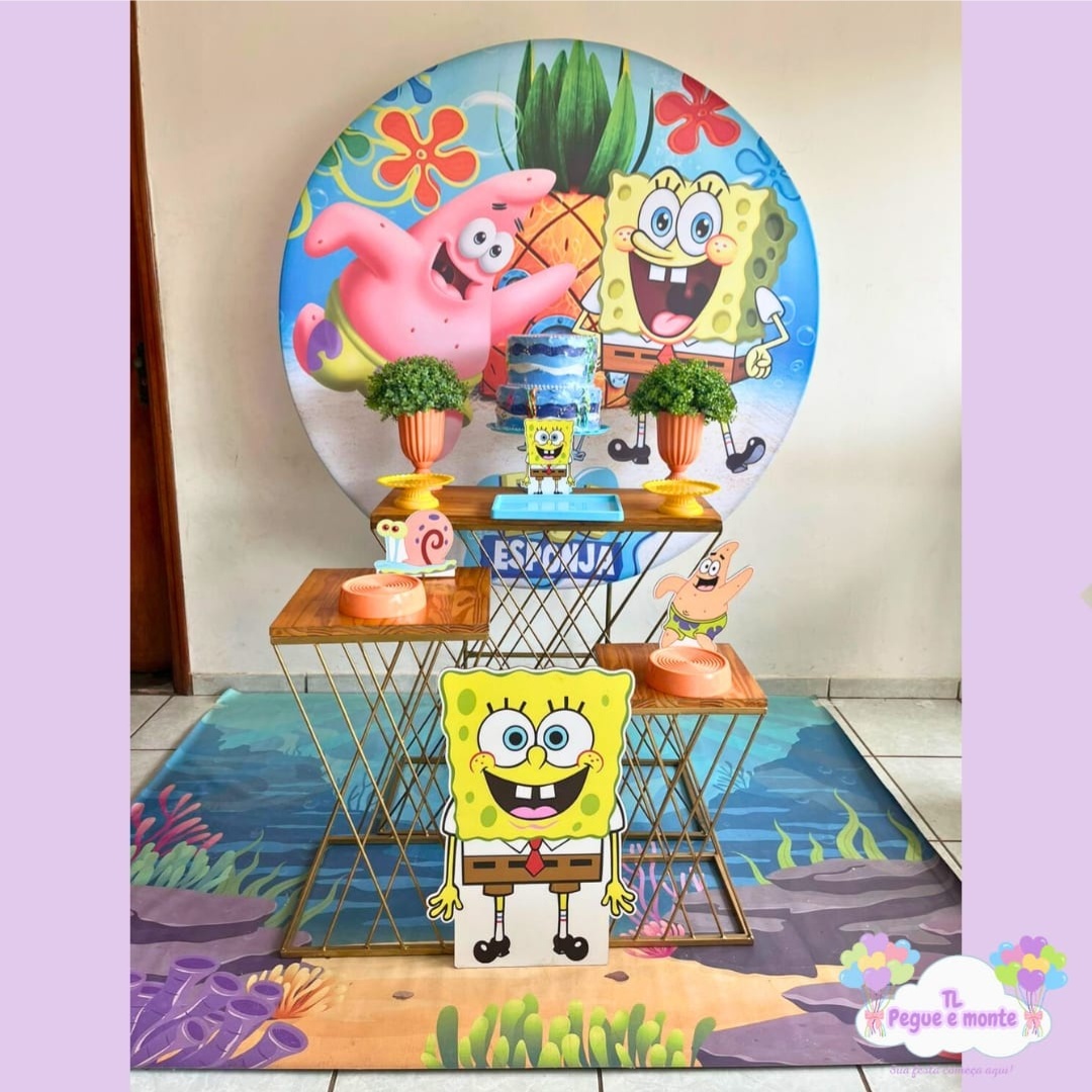 D-Kit Prata Mesa Bob Esponja - Tl pegue e monte 