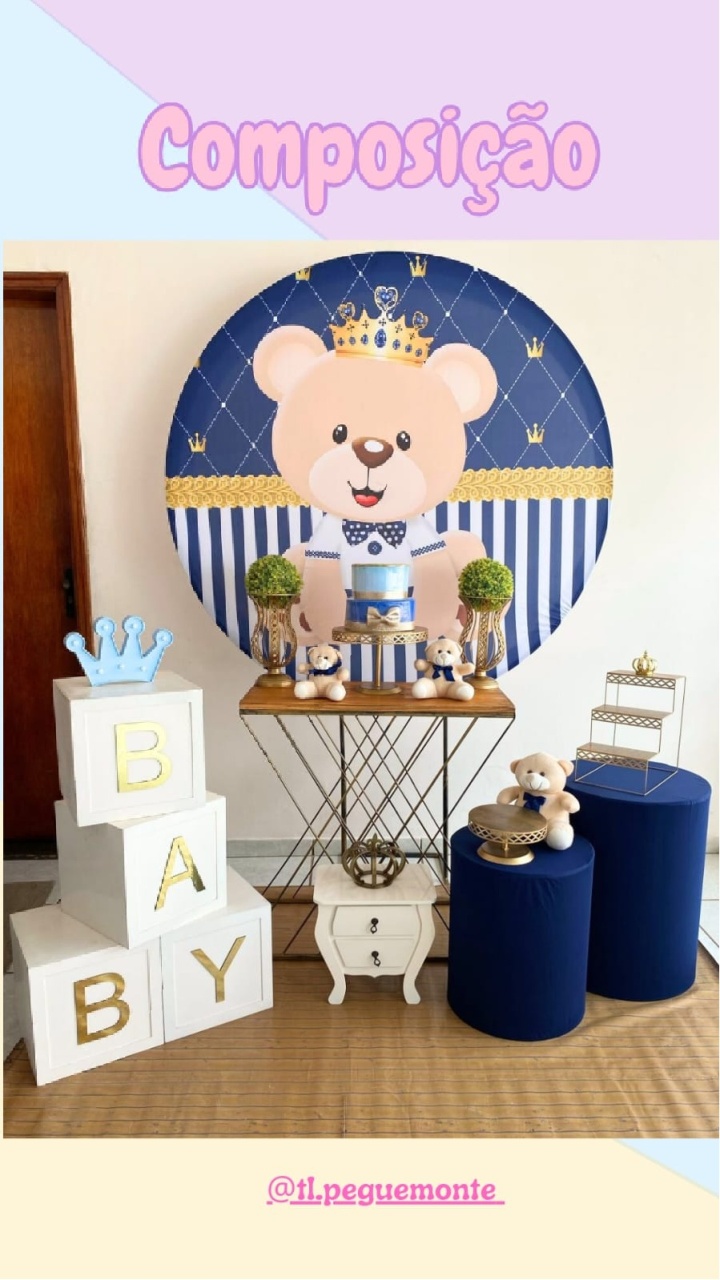 A-Composição Urso Realeza Mesa - Tl pegue e monte 