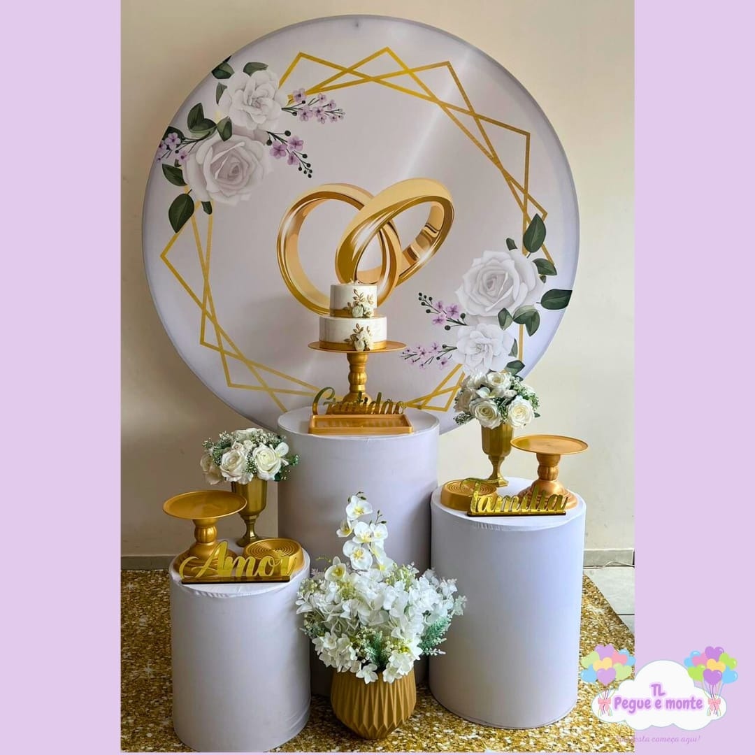 D-Kit Prata Cilindro Casamento Alianças - Tl pegue e monte 
