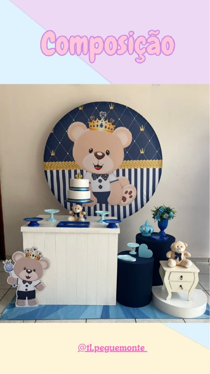 A-Composição Urso Realeza Cômoda  - Tl pegue e monte 