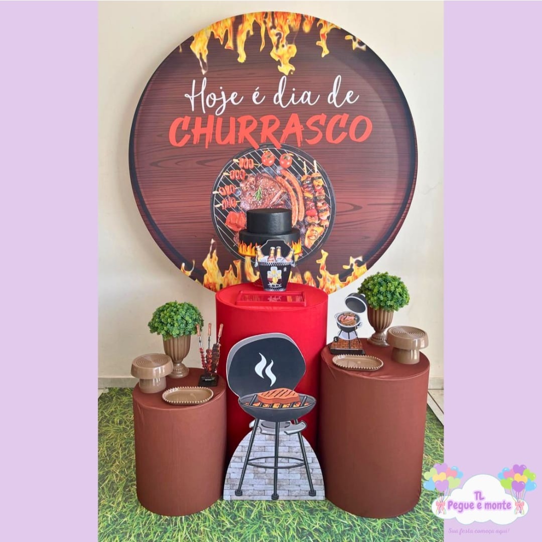 D-Kit Prata Cilindro Churrasco - Tl pegue e monte 