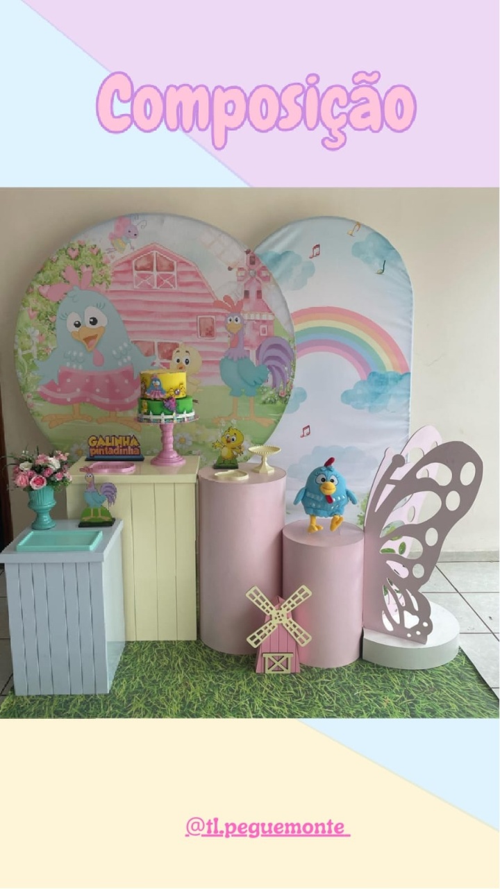 A-Composição Galinha Pintadinha Rosa  - Tl pegue e monte 