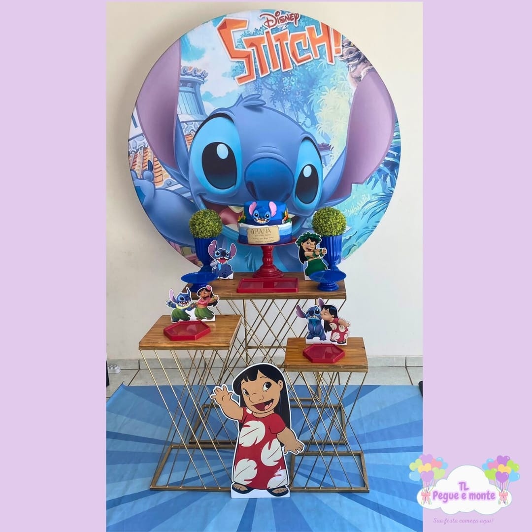 D-Kit Prata Mesa Lilo Stitch  - Tl pegue e monte 